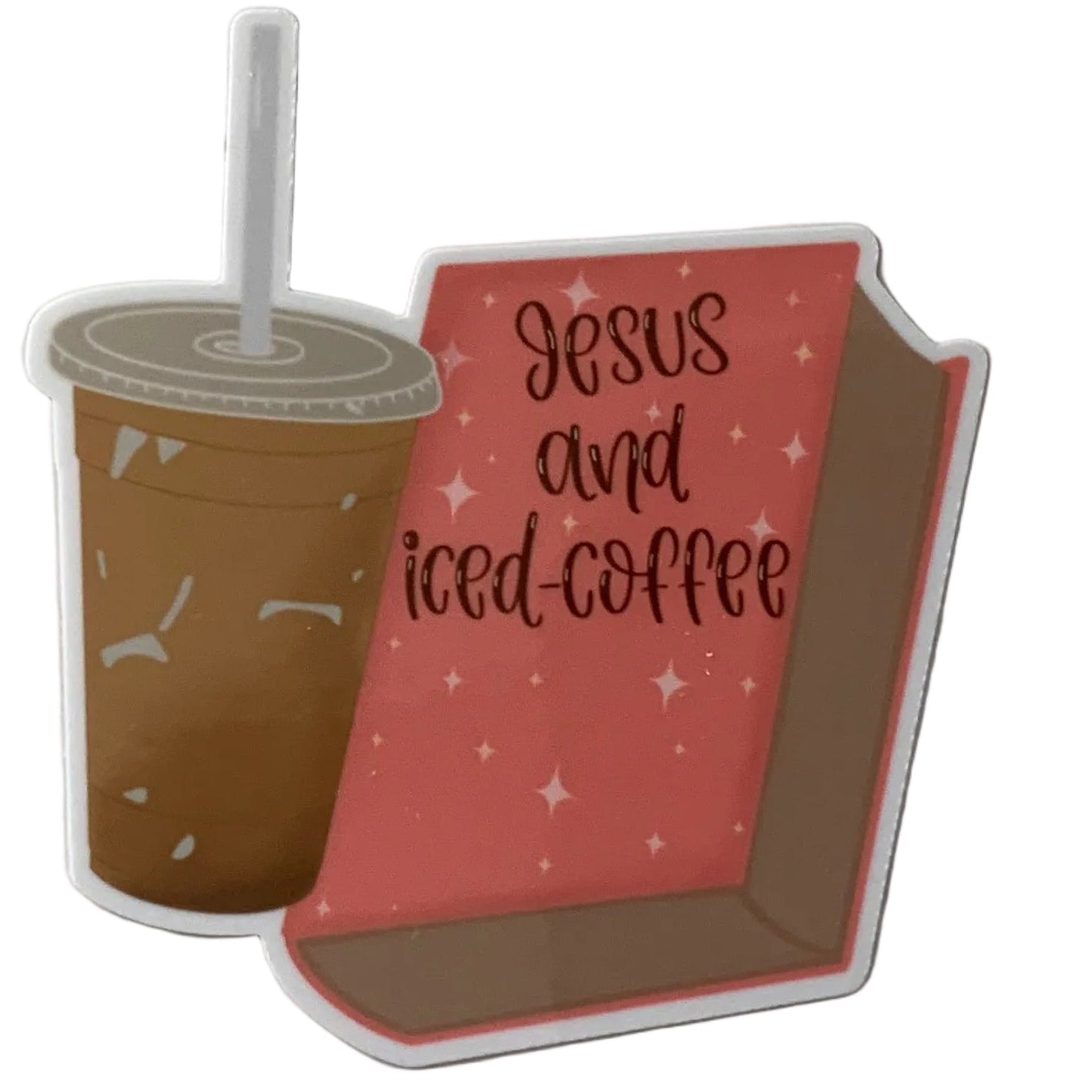 Jesus and Iced Coffee Sticker