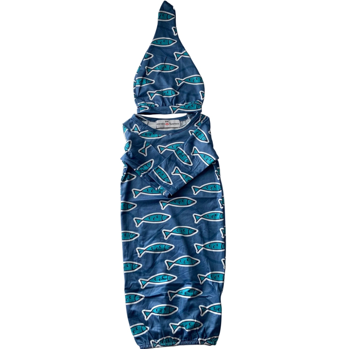 Blue Fish Baby Gown