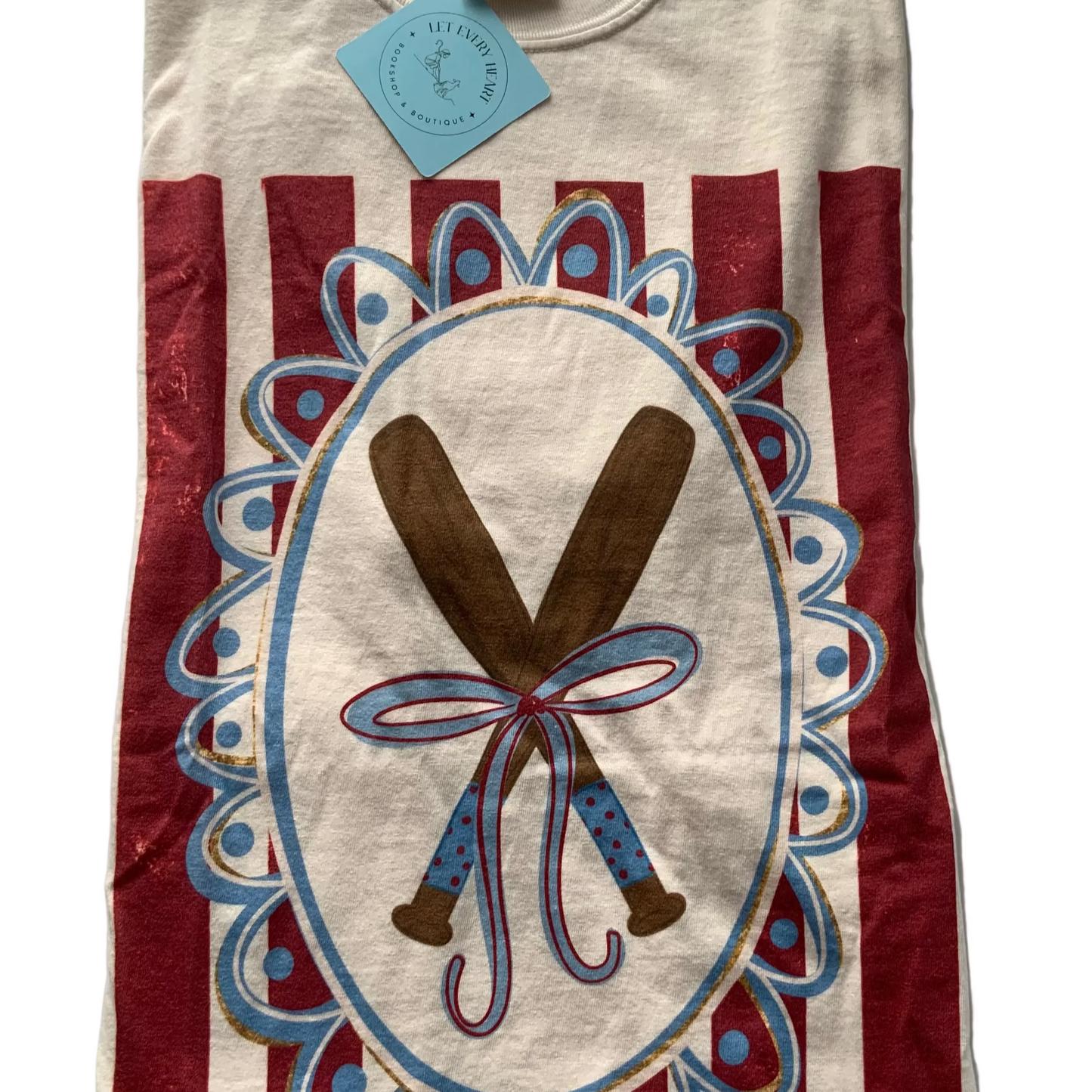 Baseball Bats Coquette Bow Tee
