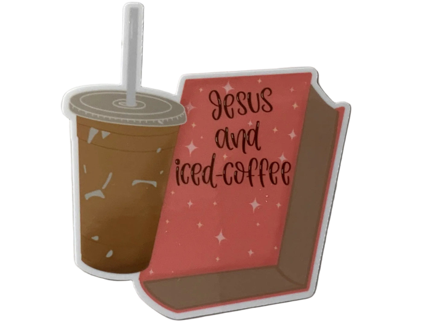 Jesus and Iced Coffee Sticker