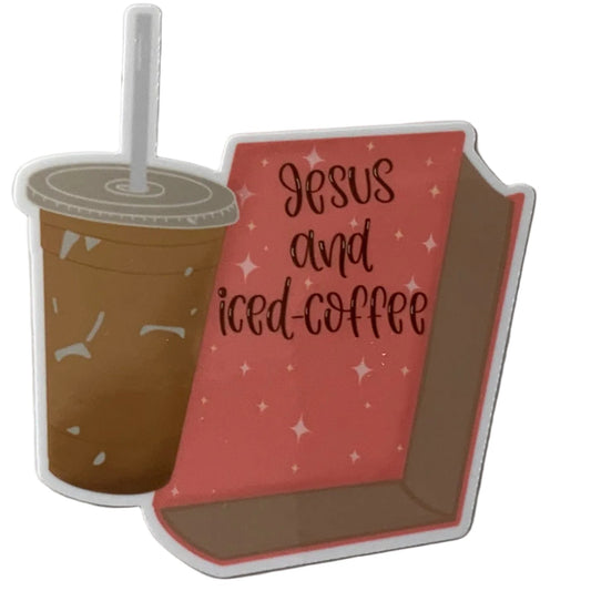 Jesus and Iced Coffee Sticker