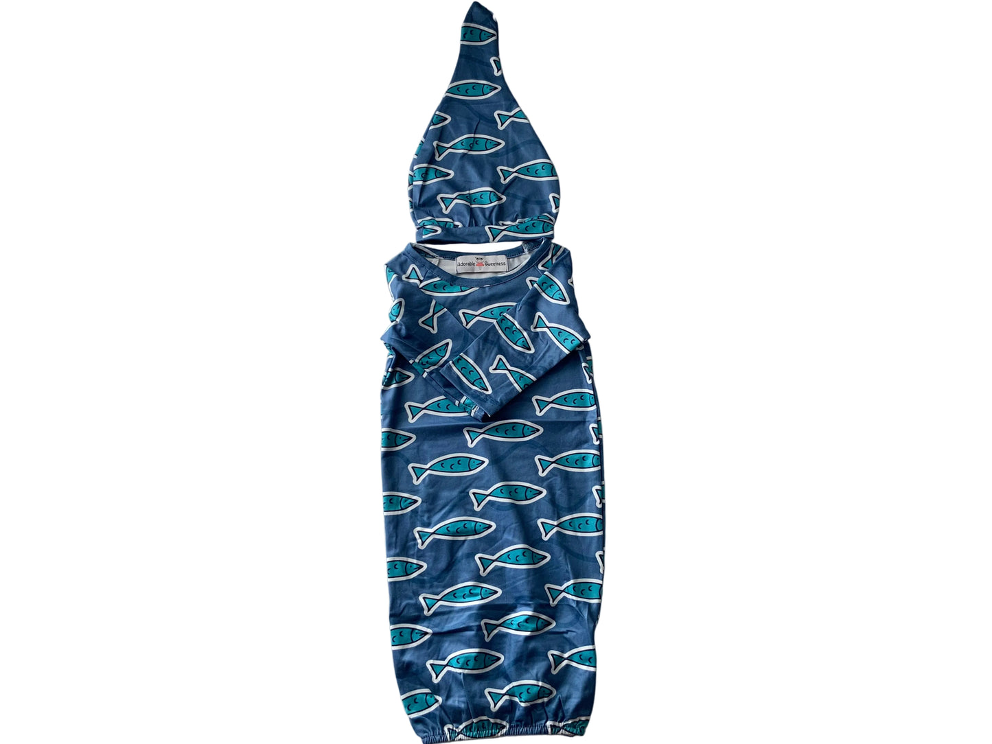 Blue Fish Baby Gown